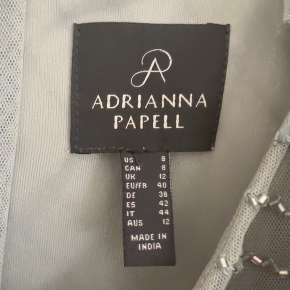 Sequin Blouson Dress Frosted Sage | Adrianna Papell Womens Short Dresses - Picture 3 of 4